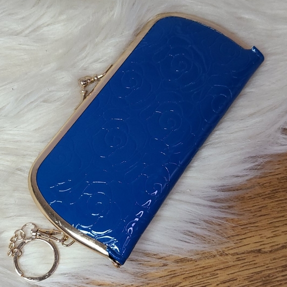 Blue floral wallet clutch - Picture 3 of 8